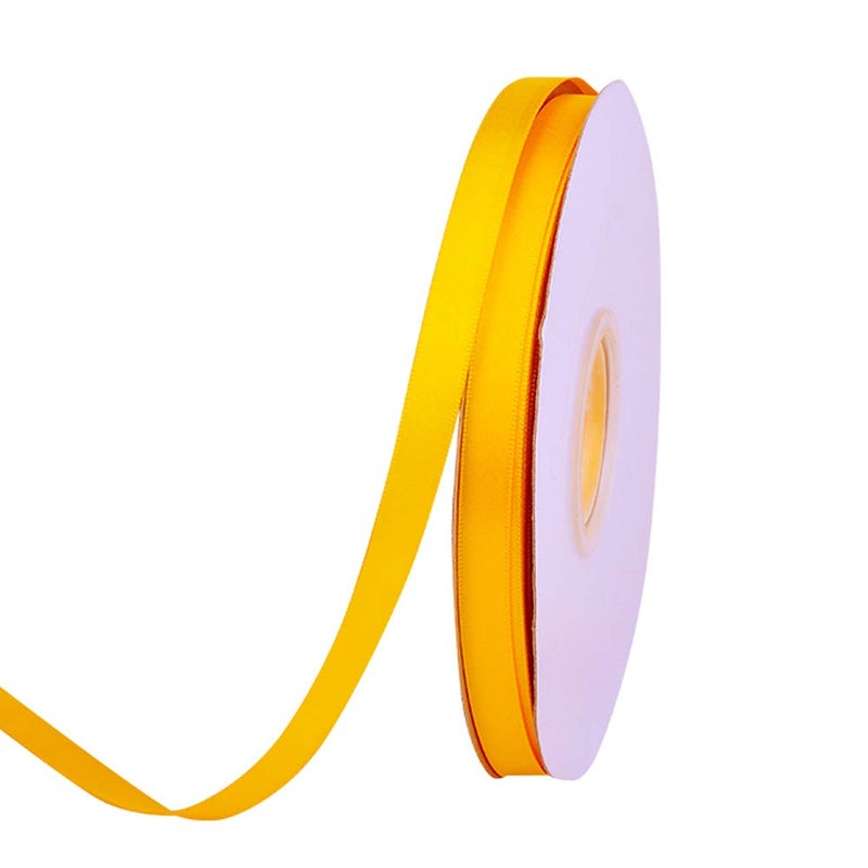 Ribest 3/8 inch Maize Yellow Double Face Satin Ribbon 50 Yards Per Roll for Gift Wrapping Flowers Bouquet Hair Accessories Wedding Birthday - Image 1
